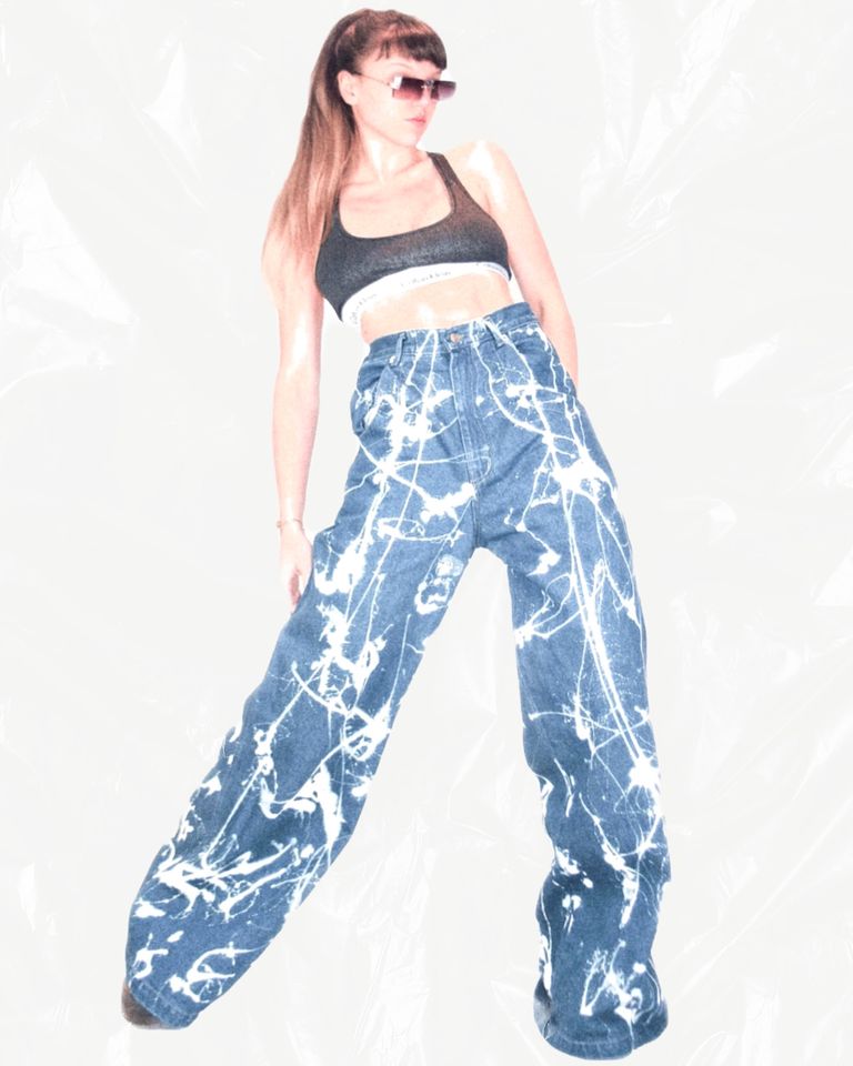 Reworked Wide Leg Super Baggy Skate Jeans