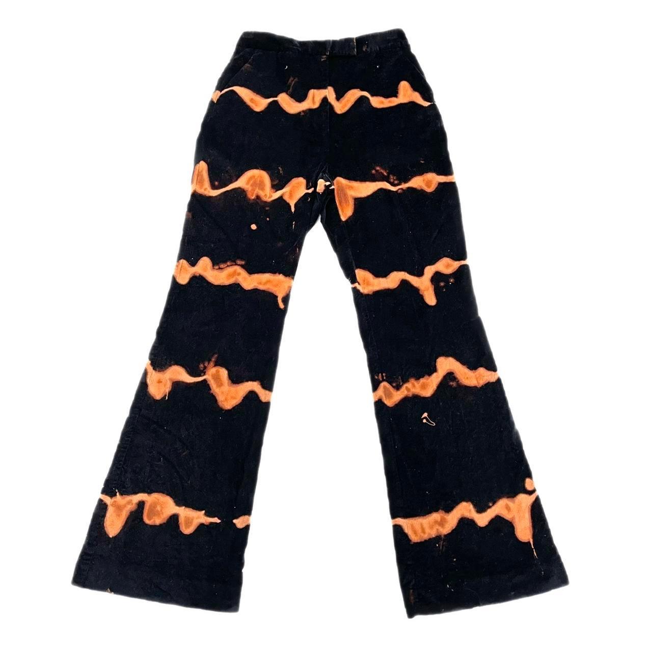 Orange & Black Velvet Jeans